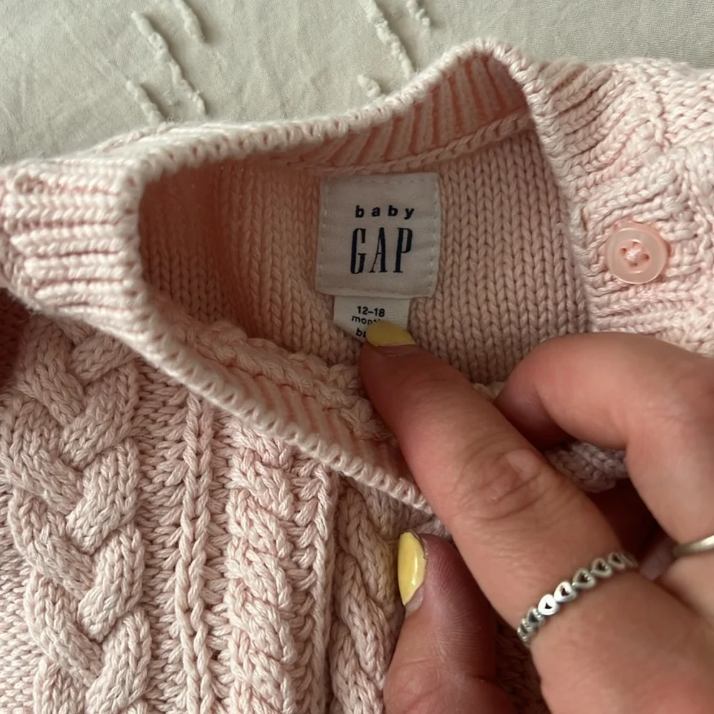 GAP Baby Pink Cable Knit Sweater